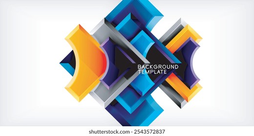 Square, arrow shapes with round elements Vector Illustration For Wallpaper, Banner, Background, Card, Book Illustration, landing page
