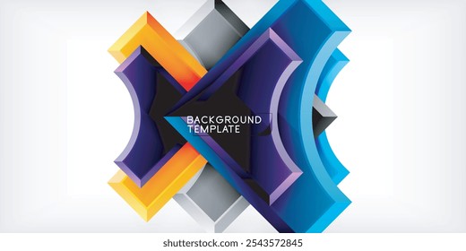 Square, arrow shapes with round elements Vector Illustration For Wallpaper, Banner, Background, Card, Book Illustration, landing page
