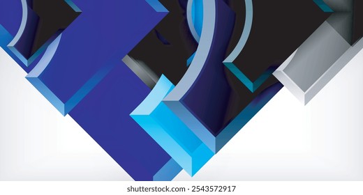Square, arrow shapes with round elements Vector Illustration For Wallpaper, Banner, Background, Card, Book Illustration, landing page
