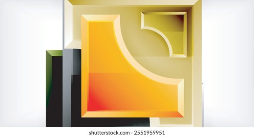 Quadratische Pfeilformen mit runden Elementen Vektorgrafik für Wallpaper, Banner, Hintergrund, Karte, Buchgrafik, Landing Page