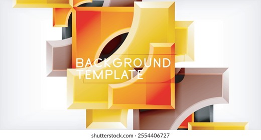 Square, arrow shapes with round elements Vector Illustration For Wallpaper, Banner, Background, Card, Book Illustration, landing page