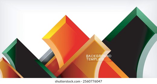 Square, arrow shapes with round elements Vector Illustration For Wallpaper, Banner, Background, Card, Book Illustration, landing page