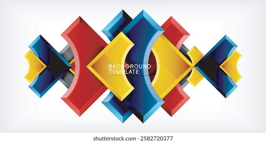 Square, arrow shapes with round elements Vector Illustration For Wallpaper, Banner, Background, Card, Book Illustration, landing page