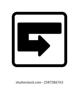 Square Arrow Symbol Icon Indicating Direction And Motion