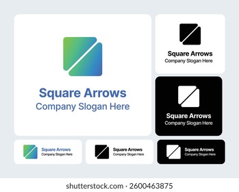 Square Arrows Logo | Geometric Directional Design
