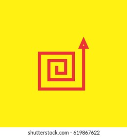 Square art With arrow design logo vector