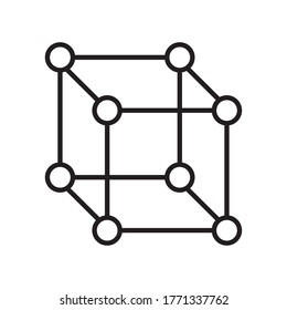 Square atom line style icon design, science chemistry and molecular theme Vector illustration