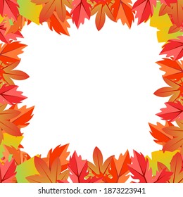 Square Autumn Leaves Frame Illustration Stock Vector (Royalty Free ...