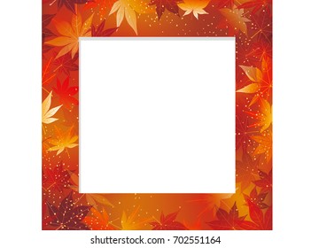 A square autumn vector frame illustration. You can connect this illustration both vertically and horizontally to create a seamless, endless frame pattern.