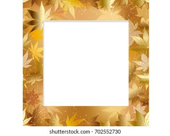 A square autumn vector frame illustration. You can connect this illustration both vertically and horizontally to create a seamless, endless frame pattern.