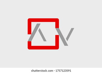 Square av logo letter modern smart design concept