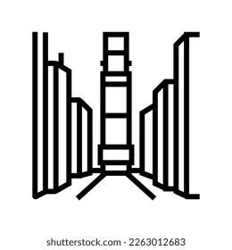 square avenue line icon vector. square avenue sign. isolated contour symbol black illustration