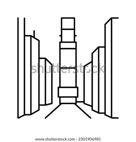 square avenue line icon vector. square avenue sign. isolated contour symbol black illustration