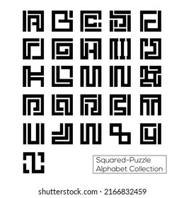 Square A-Z Alphabet collection set for brand use