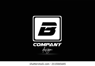 square B alphabet letter logo icon with black and white design. Creative template for company and business 