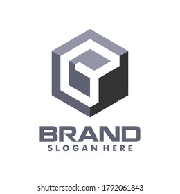 square B cube box initial logo creative concept