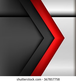 The square background and abstract arrow