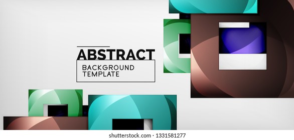Viereckiger Hintergrund, abstrakte Quadrate auf Grau, Geschäfts- oder Techno-Vorlage. Vektorgrafik