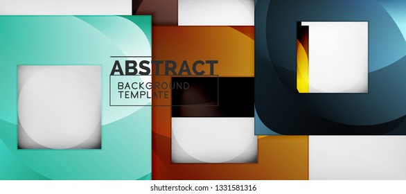 Square background, abstract squares on grey, business or techno template. Vector illustration