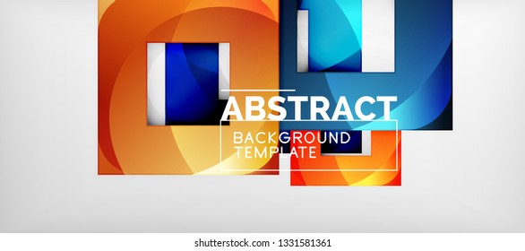 Fondo cuadrado, cuadrados abstractos sobre plantilla gris, empresarial o tecno. Ilustración del vector