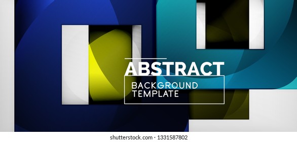 Square background, abstract squares on grey, business or techno template. Vector illustration
