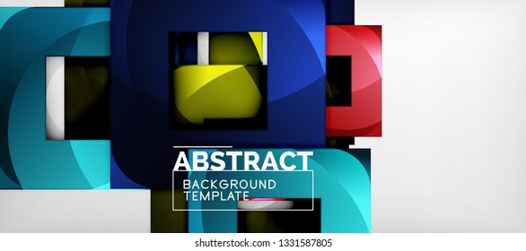 Viereckiger Hintergrund, abstrakte Quadrate auf Grau, Geschäfts- oder Techno-Vorlage. Vektorgrafik