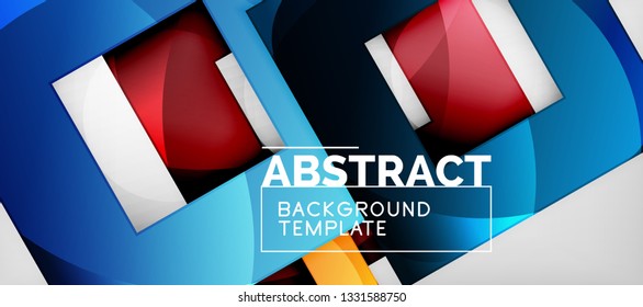 Square background, abstract squares on grey, business or techno template. Vector illustration