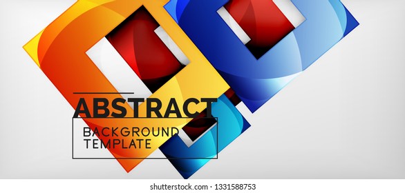Fondo cuadrado, cuadrados abstractos sobre plantilla gris, empresarial o tecno. Ilustración del vector