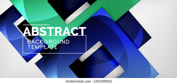 Square background, abstract squares on grey, business or techno template. Vector illustration