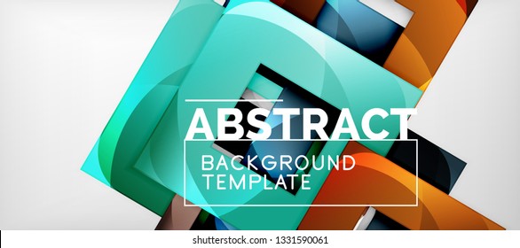Square background, abstract squares on grey, business or techno template. Vector illustration
