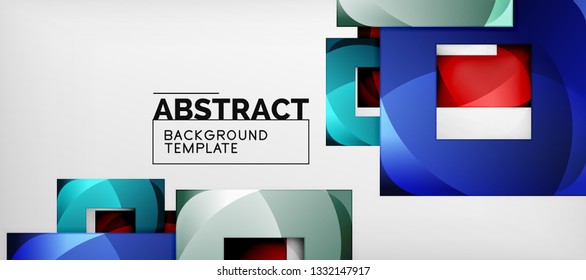 Square background, abstract squares on grey, business or techno template. Vector illustration