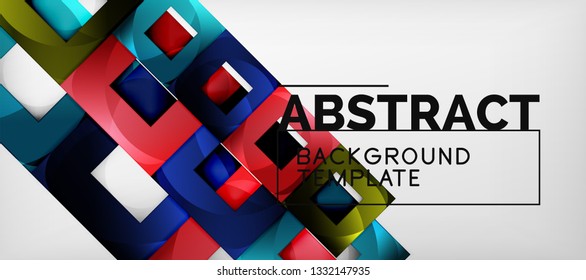 Fondo cuadrado, cuadrados abstractos sobre plantilla gris, empresarial o tecno. Ilustración del vector