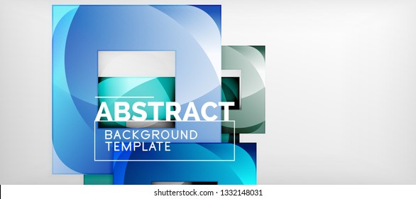 Square background, abstract squares on grey, business or techno template. Vector illustration