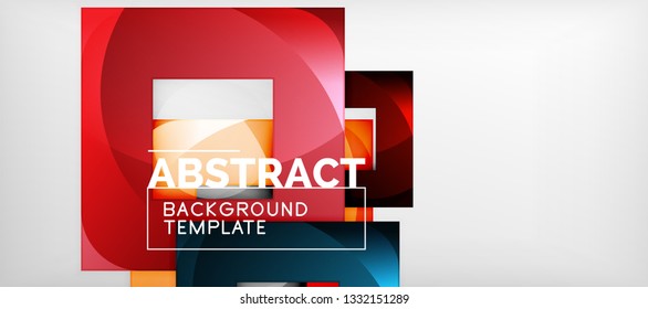 Square background, abstract squares on grey, business or techno template. Vector illustration
