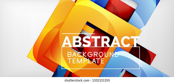 Square background, abstract squares on grey, business or techno template. Vector illustration