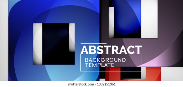 Square background, abstract squares on grey, business or techno template. Vector illustration