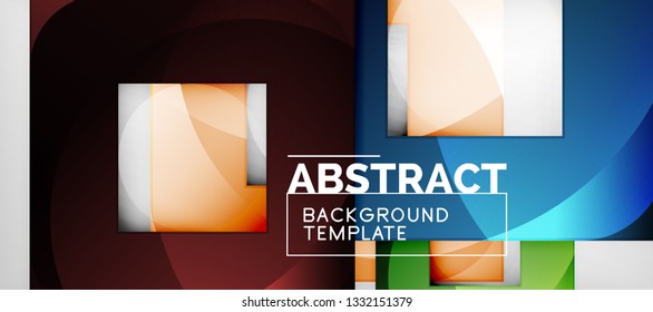 Square background, abstract squares on grey, business or techno template. Vector illustration
