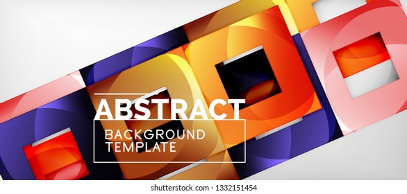 Square background, abstract squares on grey, business or techno template. Vector illustration