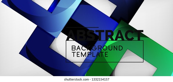 Square background, abstract squares on grey, business or techno template. Vector illustration