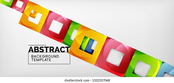 Square background, abstract squares on grey, business or techno template. Vector illustration