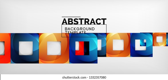Square background, abstract squares on grey, business or techno template. Vector illustration