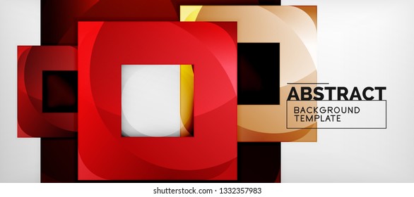 Fundo quadrado, quadrados abstratos em cinza, modelo de negócios ou techno. Ilustração vetorial