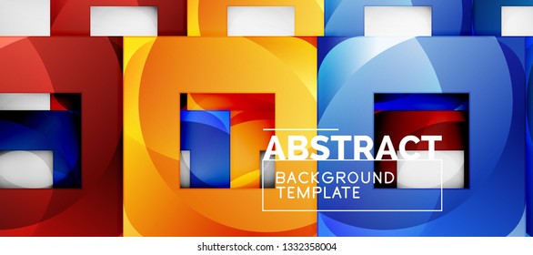 Viereckiger Hintergrund, abstrakte Quadrate auf Grau, Geschäfts- oder Techno-Vorlage. Vektorgrafik