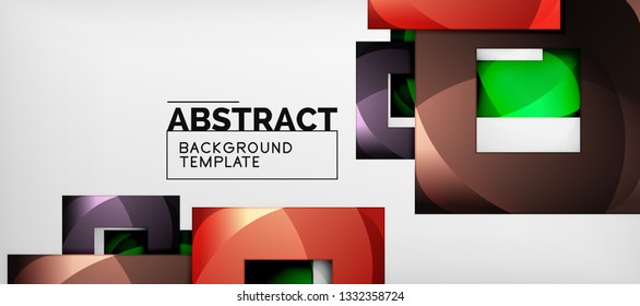 Fondo cuadrado, cuadrados abstractos sobre plantilla gris, empresarial o tecno. Ilustración del vector