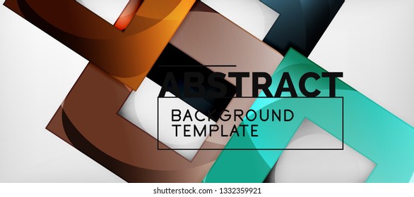 Square background, abstract squares on grey, business or techno template. Vector illustration