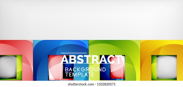 Square background, abstract squares on grey, business or techno template. Vector illustration