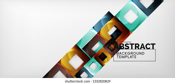 Fondo cuadrado, cuadrados abstractos sobre plantilla gris, empresarial o tecno. Ilustración del vector