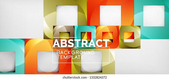 Fondo cuadrado, cuadrados abstractos sobre plantilla gris, empresarial o tecno. Ilustración del vector