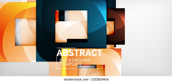 Fondo cuadrado, cuadrados abstractos sobre plantilla gris, empresarial o tecno. Ilustración del vector