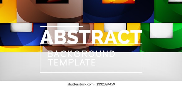 Square background, abstract squares on grey, business or techno template. Vector illustration